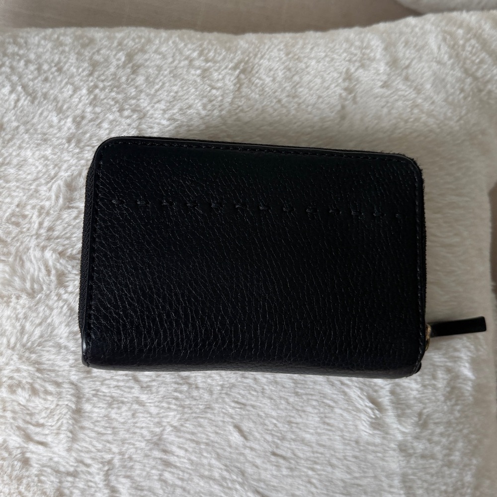 Tory Burch MCGRAW BI-FOLD Medium WALLET Black Pebbled Leather Zip Wallet - Picture 6 of 12